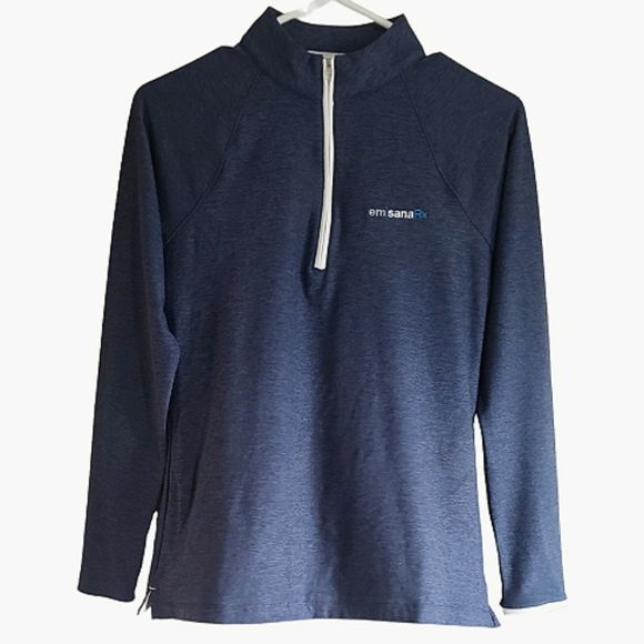 Peter Millar Top Navy em sanaRX  Womens Quarter Zip Athleisure Pullover New - Picture 2 of 12